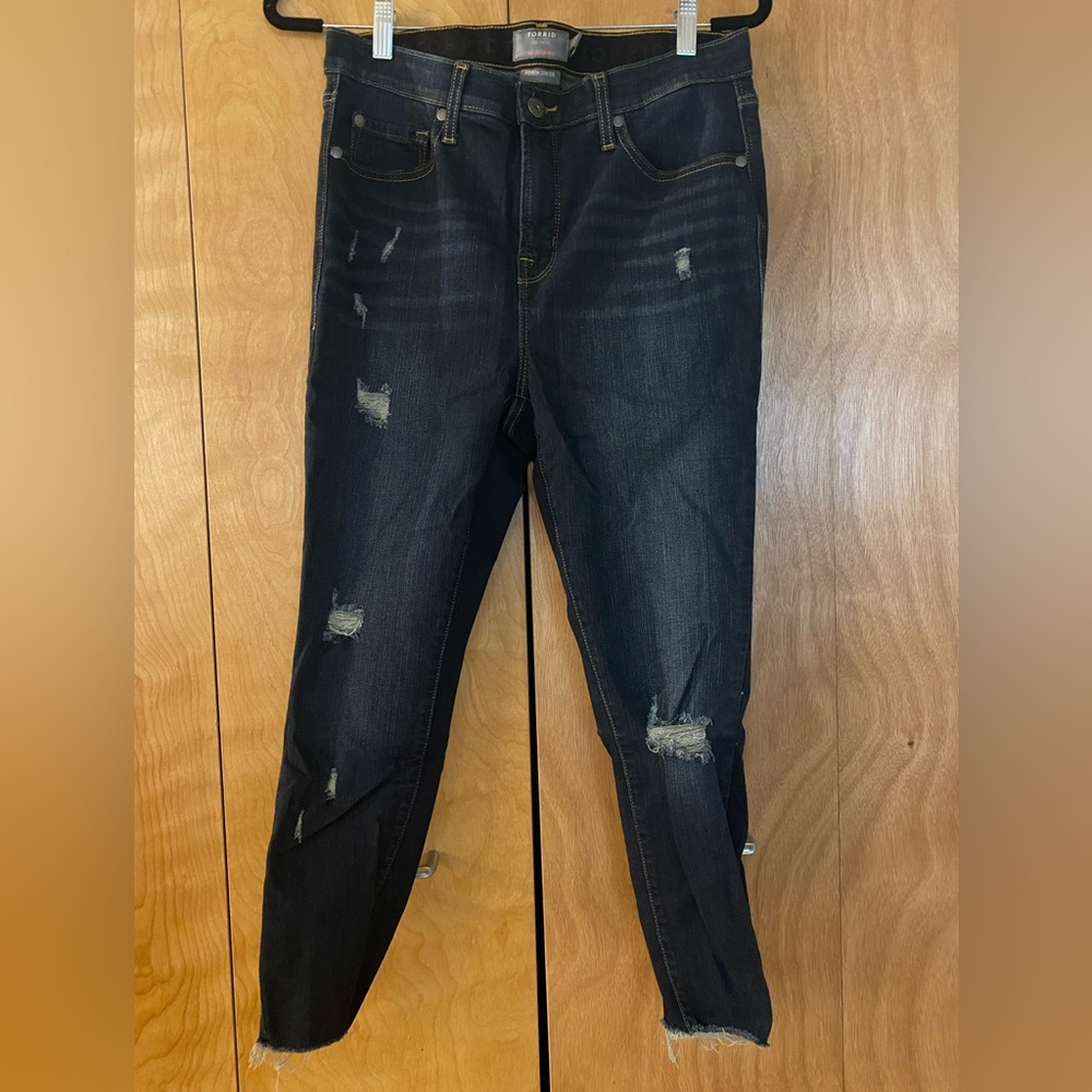 Torrid sky skinny dark wash jeans